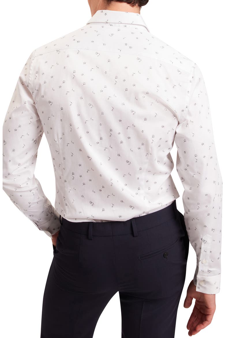 Iskran Floral Print Stretch Cotton Button-Up Shirt, Alternate, color, WHITE