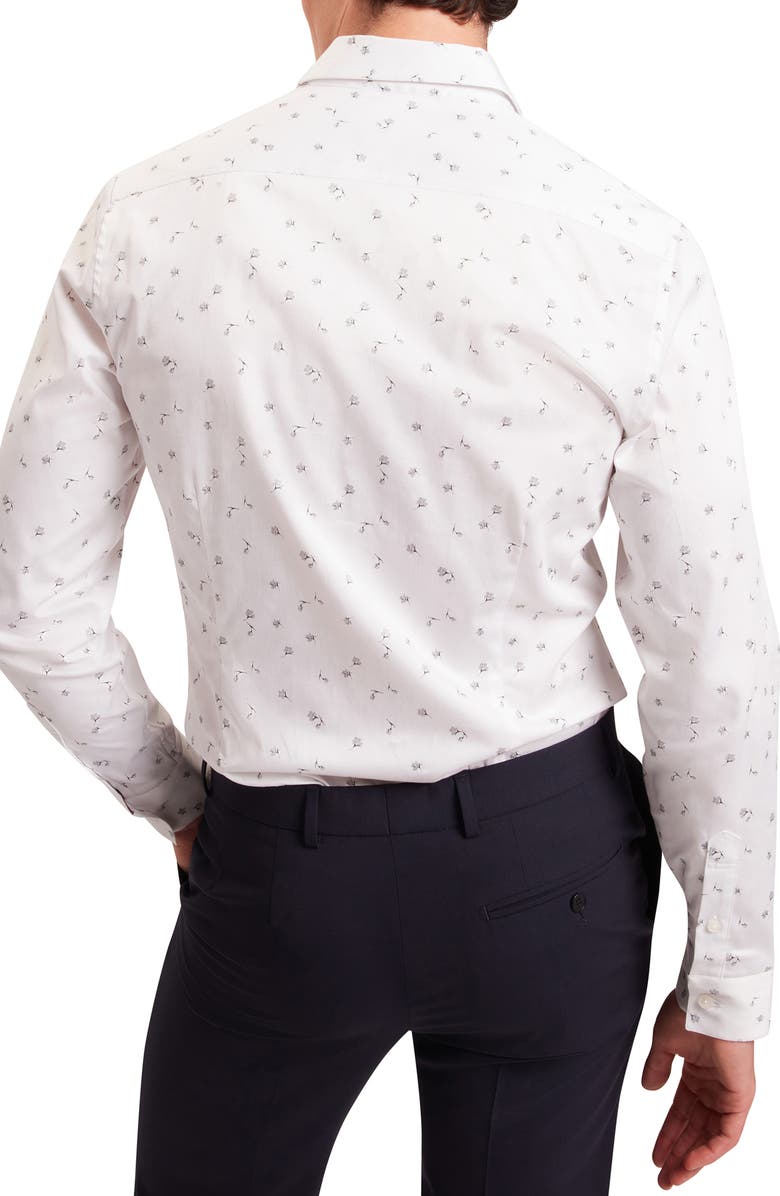 Ted Baker Iskran Floral Print Stretch Cotton Button-Up Shirt, Alternate, color, White