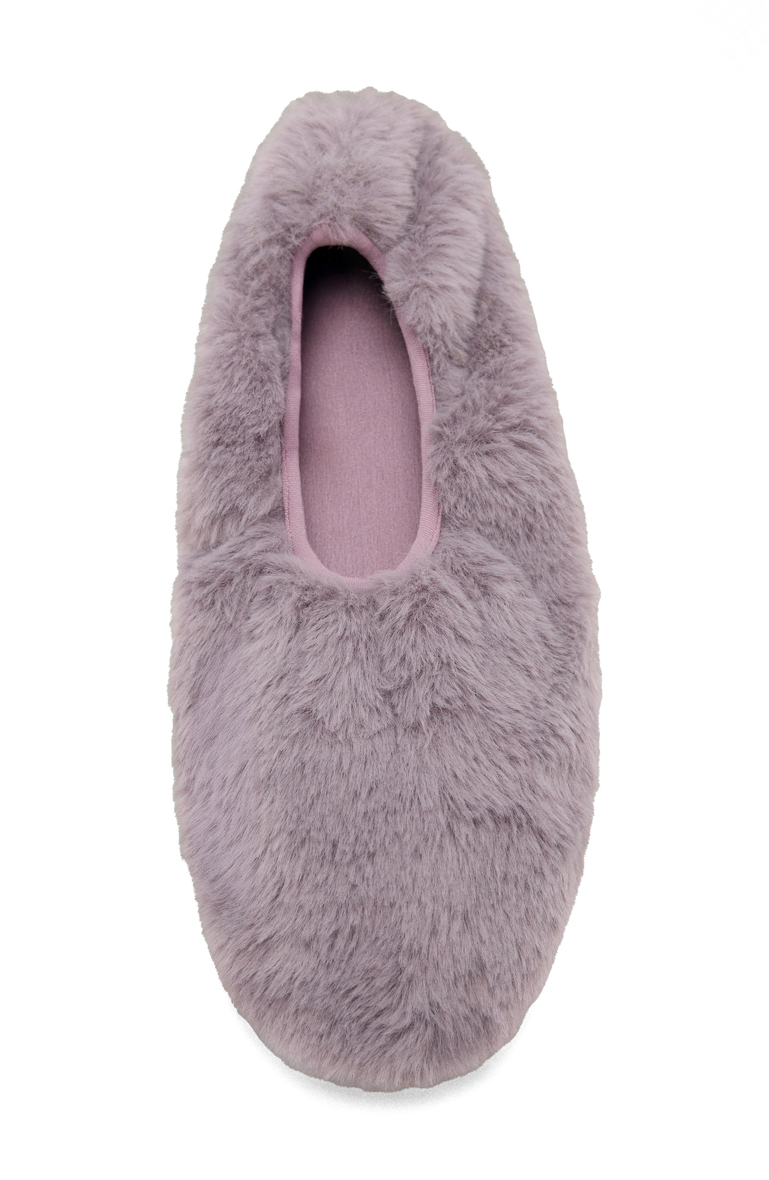 MANGO Faux Fur Slipper, Alternate, color, Purple