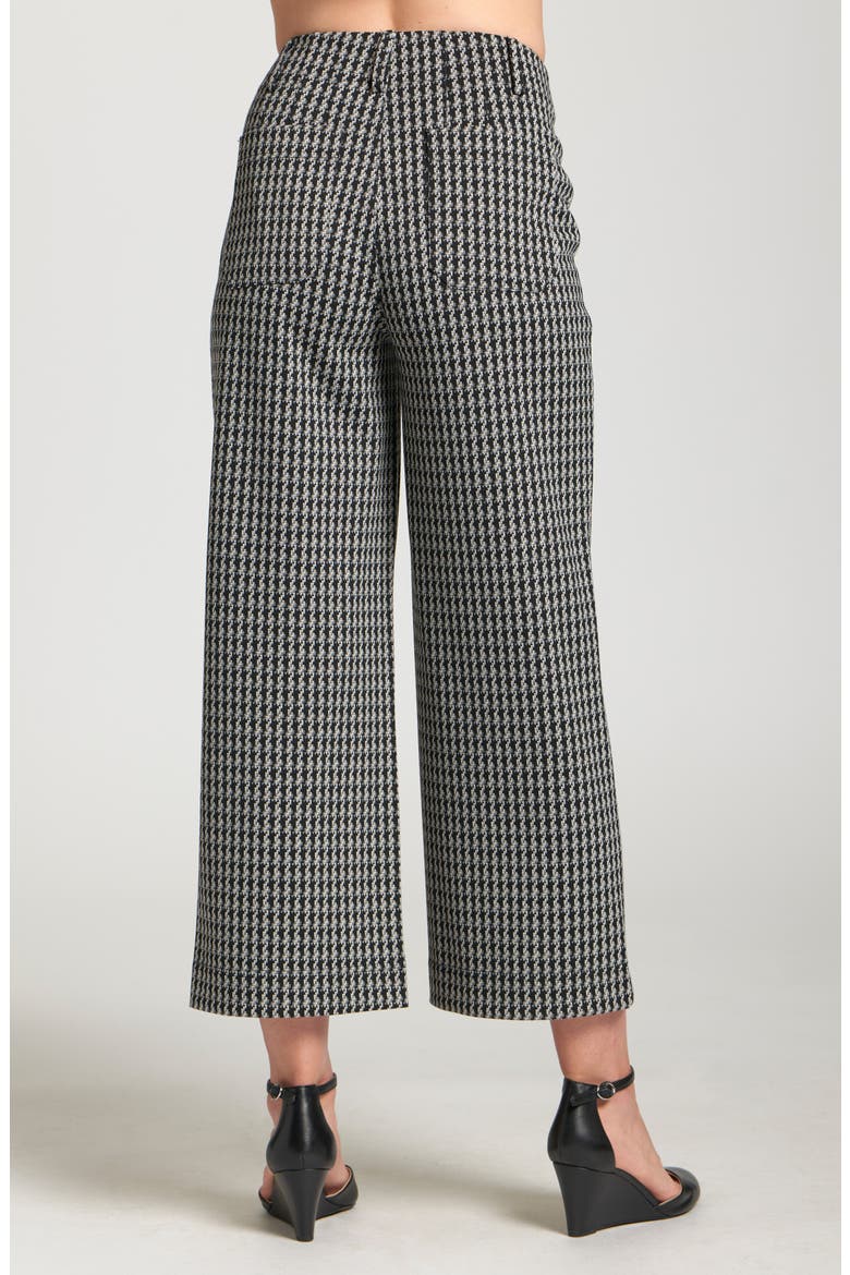 Ponte Wide Leg Crop Pants, Alternate, color, BLACK/ WHITE
