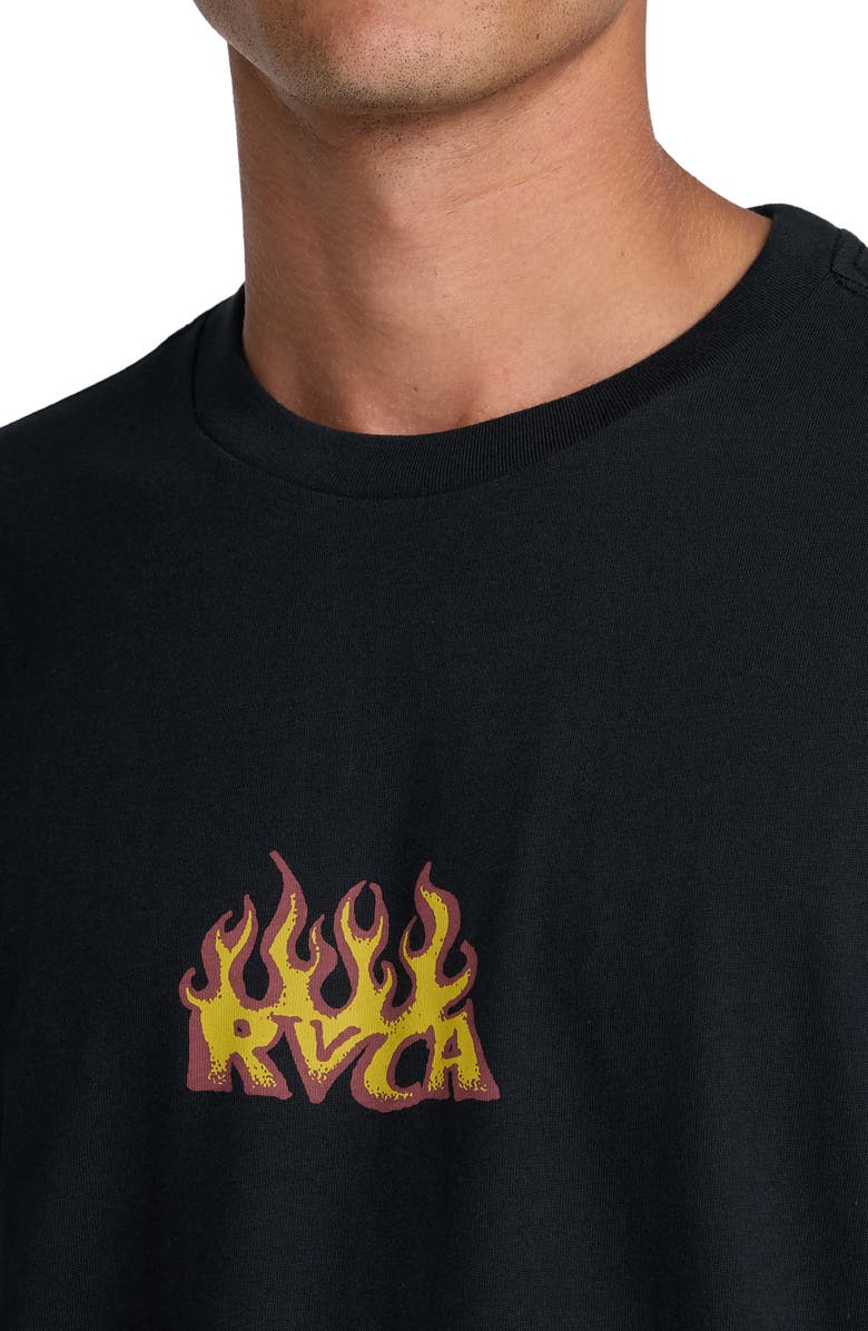 RVCA Spanky Fuego Cotton Graphic T-Shirt, Alternate, color, Black