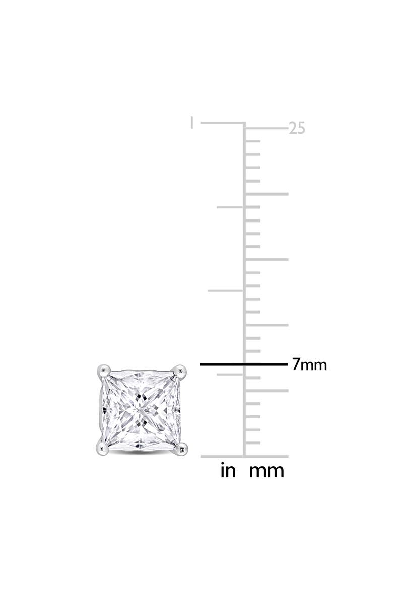 Square Created Moissanite Stud Earrings, Alternate, color, WHITE