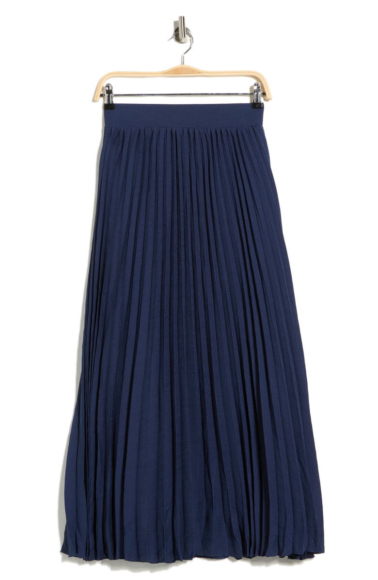 MAX STUDIO Pleated Knit Maxi Skirt, Main, color, Navy-Navy
