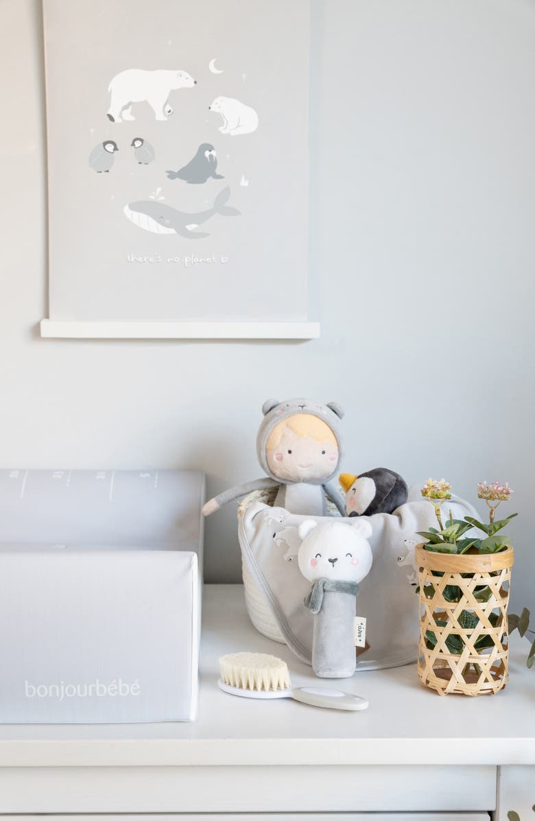 Saro Polaris 2-Piece Rattle Squeaker Toy Set, Alternate, color, Glacier Grey