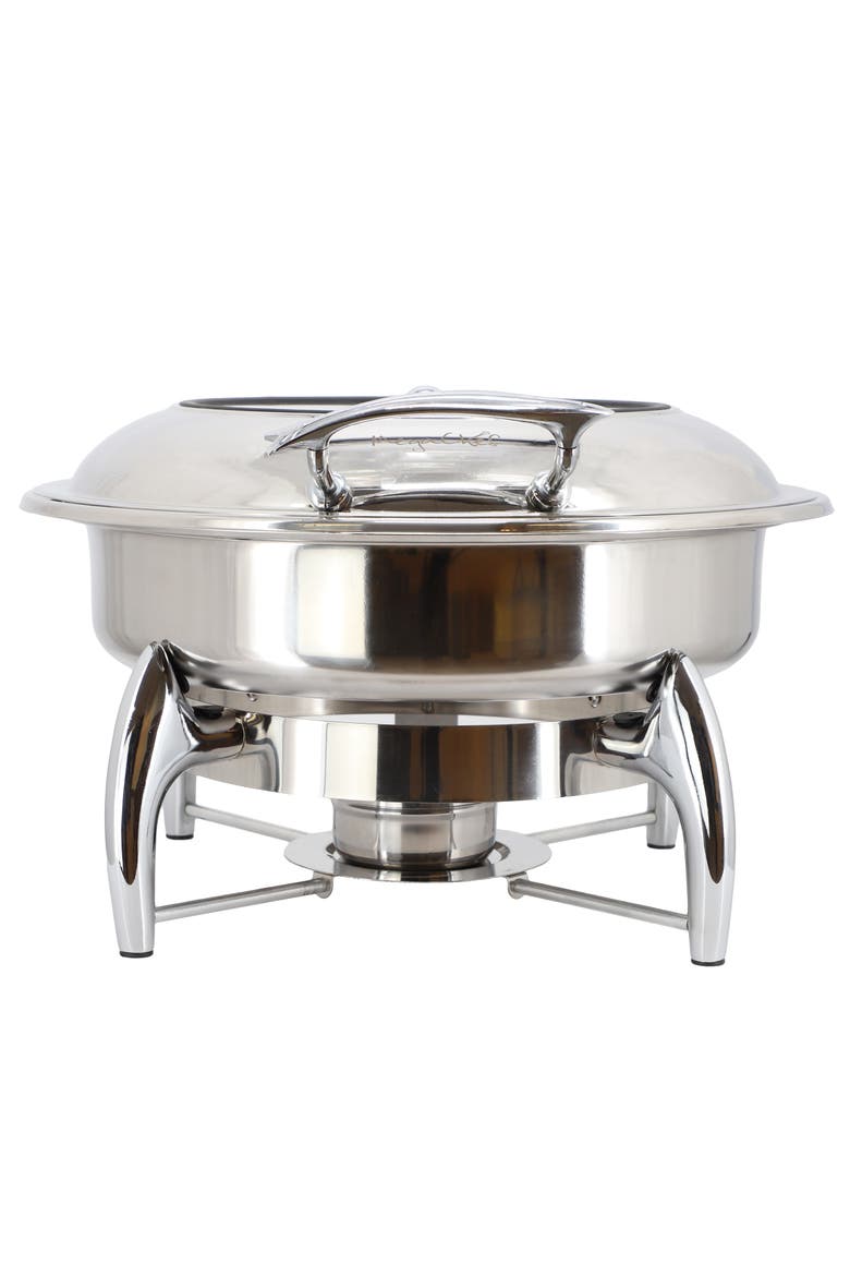6.3 Quart Stainless Steel Round Professional Chafing Dish/Food Warmer/Buffet Server Serving Dish, Alternate, color, Silver
