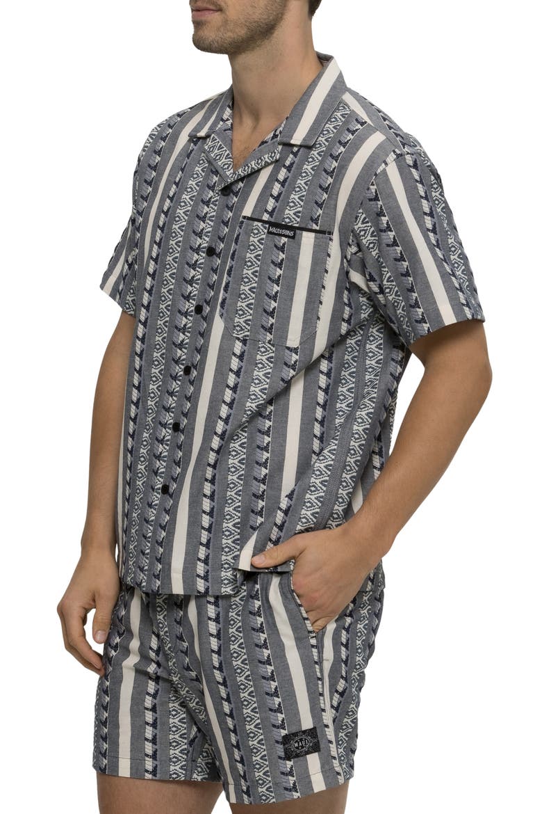 Dobby Fin Camp Shirt, Alternate, color, SLATE