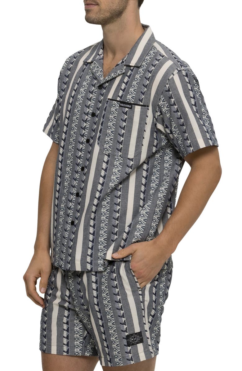 Maui & Sons Dobby Fin Camp Shirt, Alternate, color, Slate