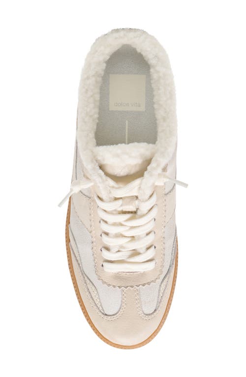 Dolce Vita Notice Faux Shearling Sneaker In White