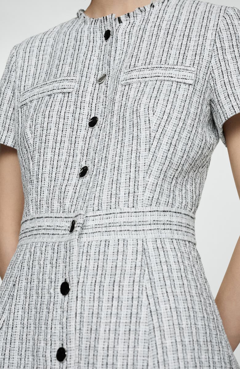 MANGO Button Tweed Minidress, Alternate, color,