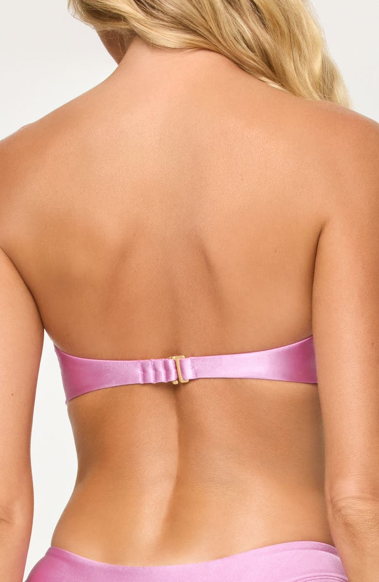 LSPACE Luminescent Strapless Bikini Top, Alternate, color, Mauve