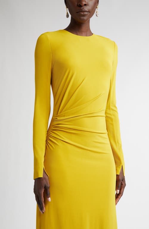 Jason Wu Collection Jersey Gown With Side Waist Pleating In Kiwi