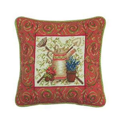 C & F Home C&f Home Garden Tools Number 2 Needlepoint Accent Pillow In Pink