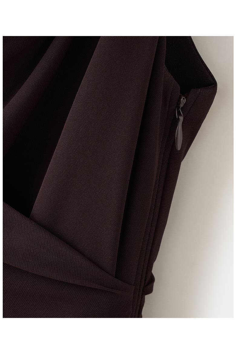 Ruched Off the Shoulder Dress, Alternate, color, BROWN