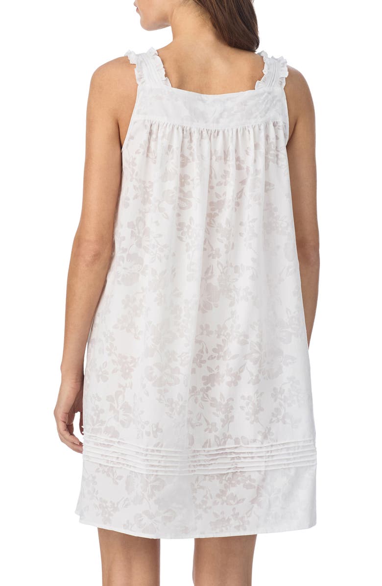 Eileen West Floral Sleeveless Cotton Blend Chemise, Alternate, color,