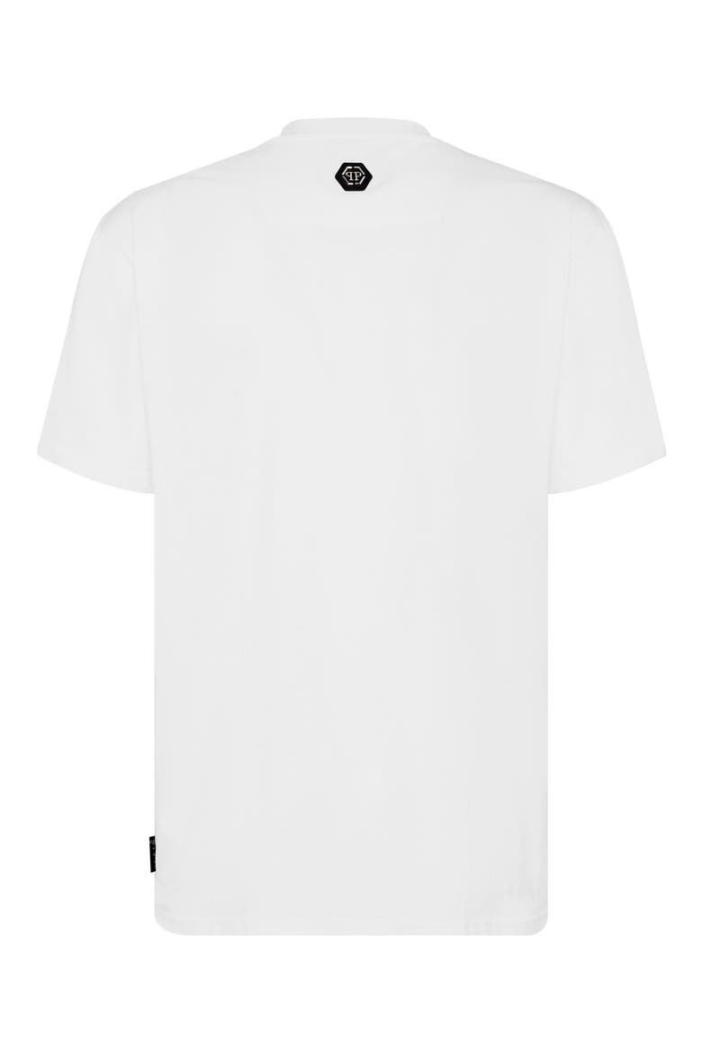 T-Shirt Round Neck Skull And Plein Unisex, Alternate, color, white