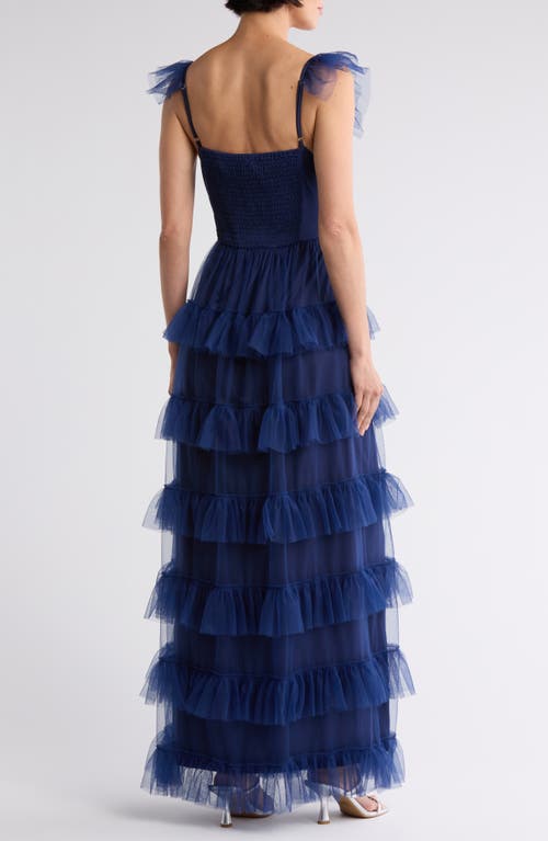 Area Stars Bree Ruffle Tiered Maxi Dress In Navy