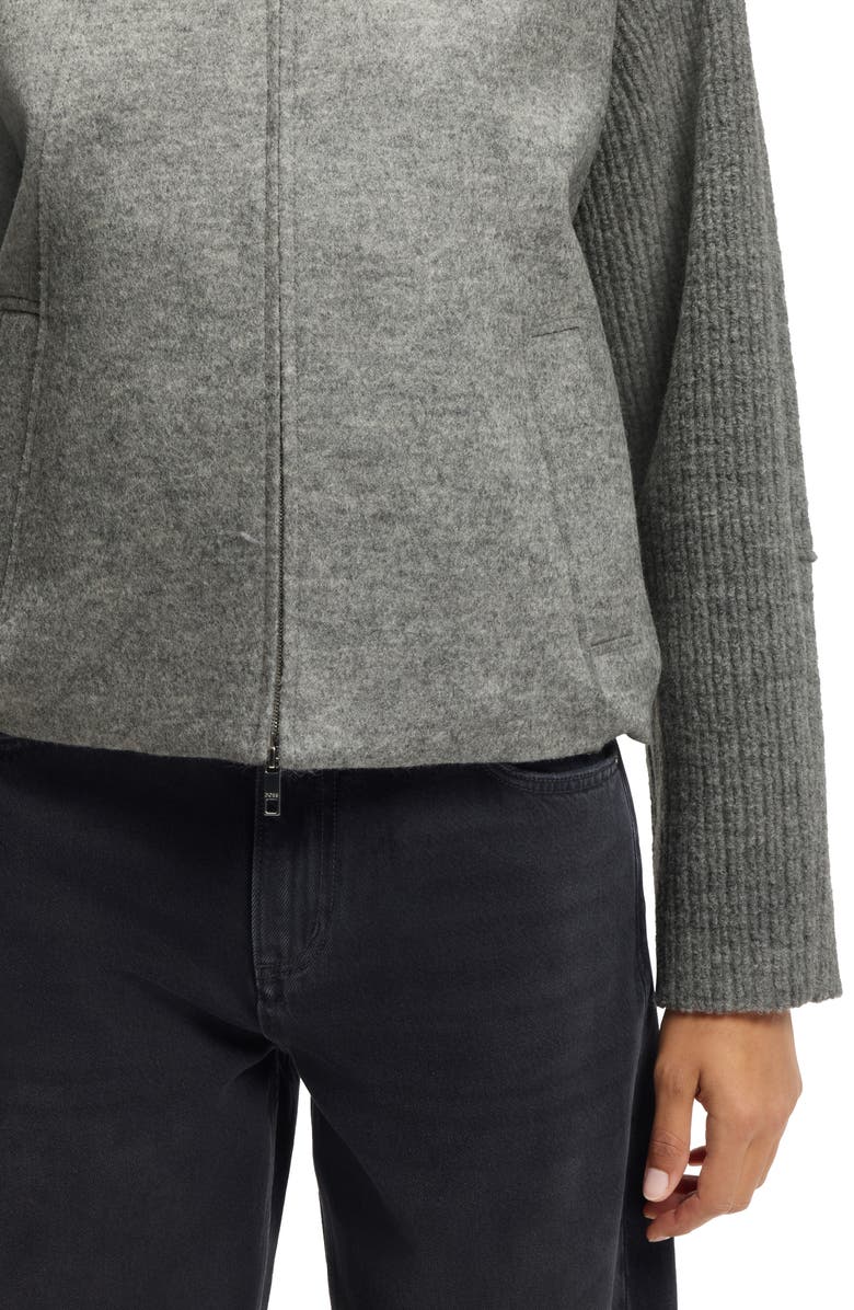 BOSS Jundalini Crop Wool Jacket, Alternate, color, Concrete Grey Melange