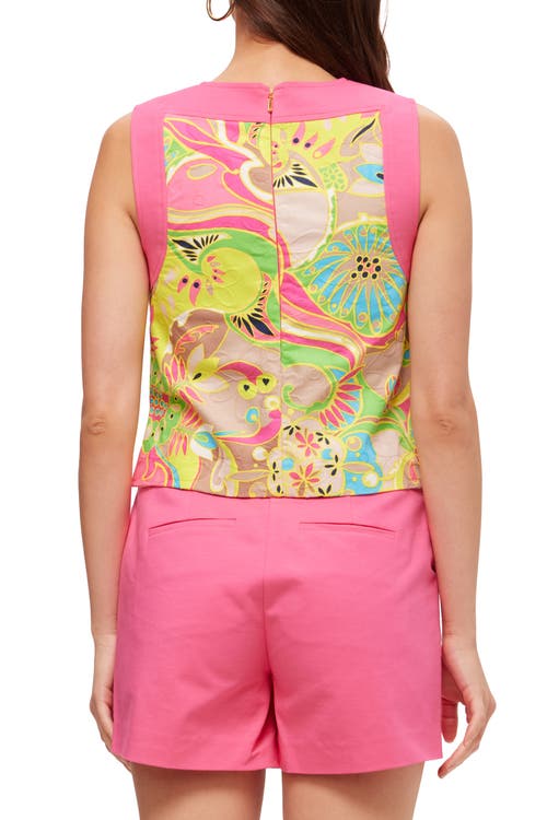 Trina Turk Boxy Cutout Bev Top In Multi