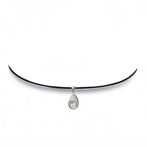 The Raina 3 Carat Moissanite Pear Choker