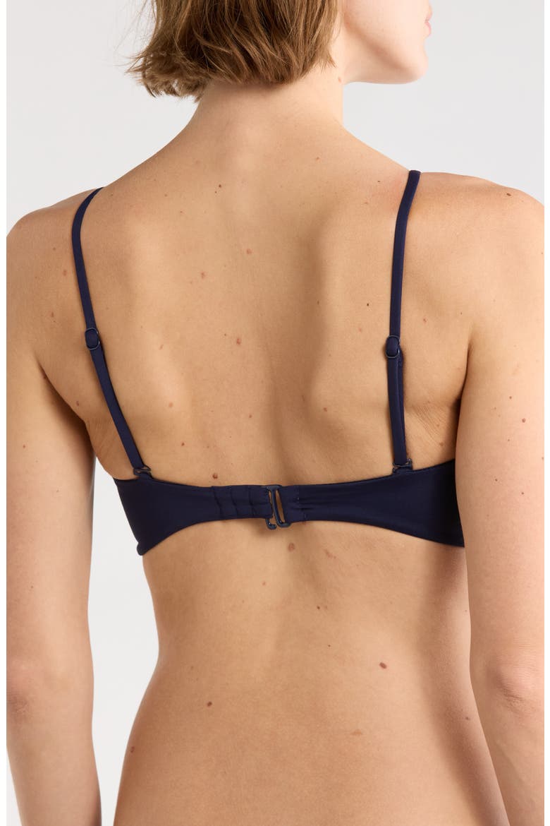 Matte Twist Bandeau Bikini Top, Alternate, color, HORIZON INK