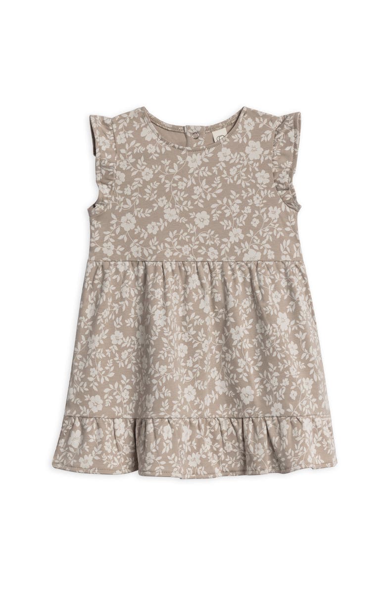 Colored Organics Organic Cotton Tilly Tiered Dress, Main, color, Nicola Floral / Beige