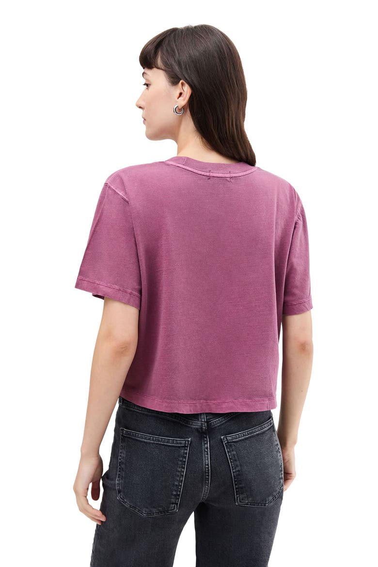 The Relaxed Crop Tee, Alternate, color, Burgundy