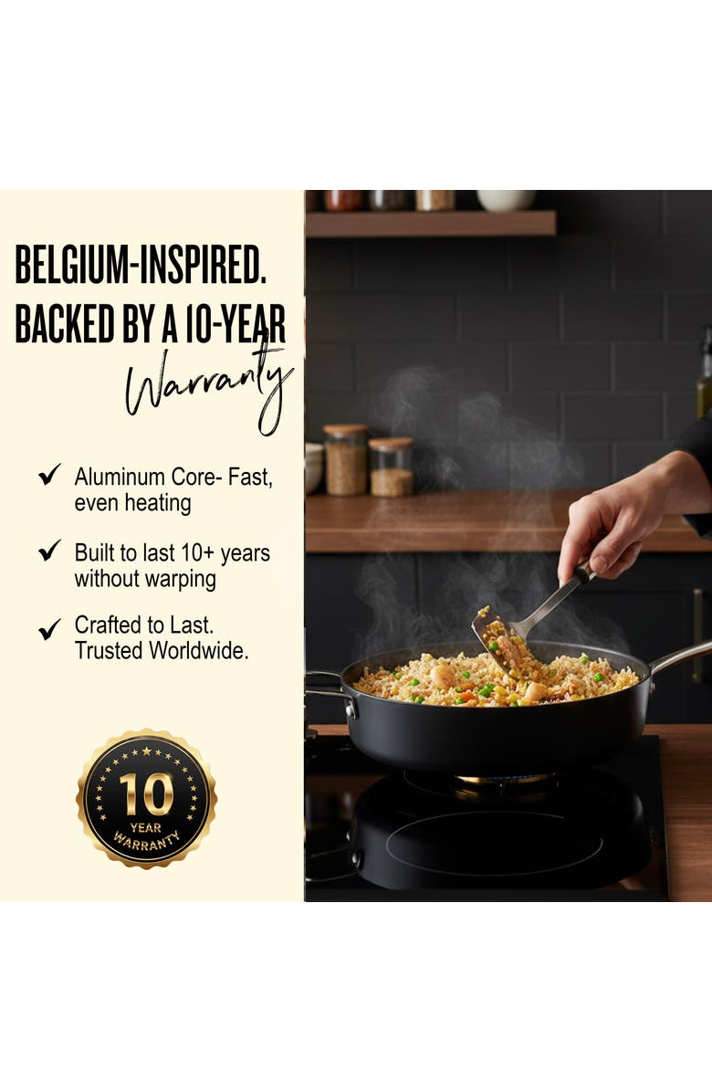 Alva Maestro Nonstick Sauté Pan with Lid, Alternate, color, Black