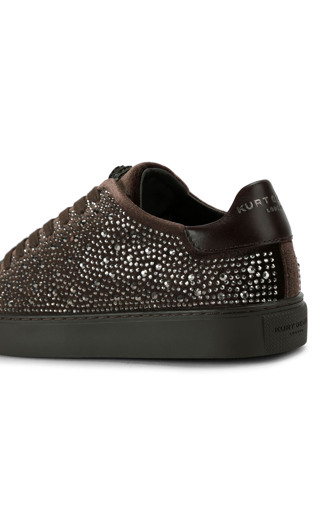 Lennon Crystal Sneaker, Alternate, color, DARK BROWN
