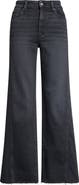 PAIGE Anessa High Waist Raw Hem Wide Leg Jeans