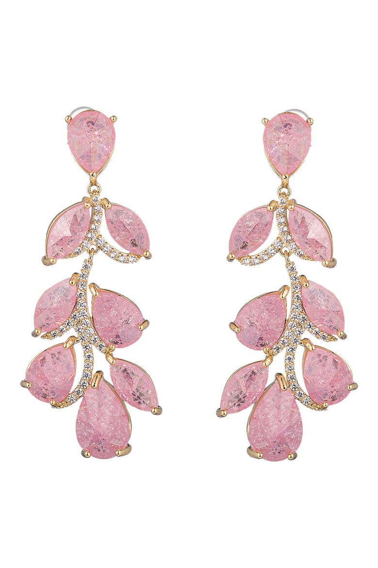 Julie Pink Drop Statement Earrings, Main, color, PINK
