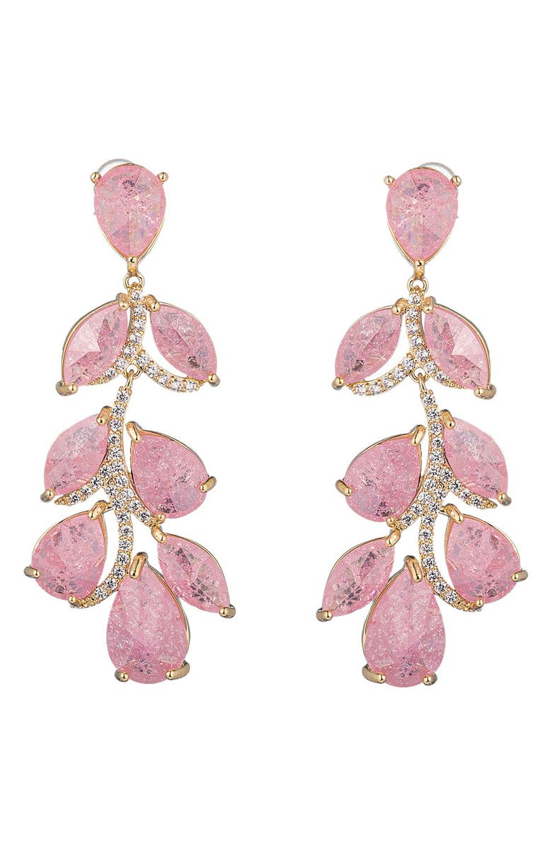 EYE CANDY LOS ANGELES Julie Pink Drop Statement Earrings, Main, color, Pink
