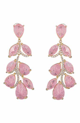 EYE CANDY LOS ANGELES Julie Pink Drop Statement Earrings