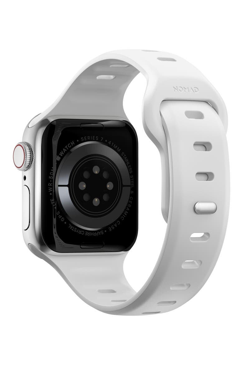 Sport Slim FKM Rubber 41mm Apple Watch® Watchband, Alternate, color, WHITE