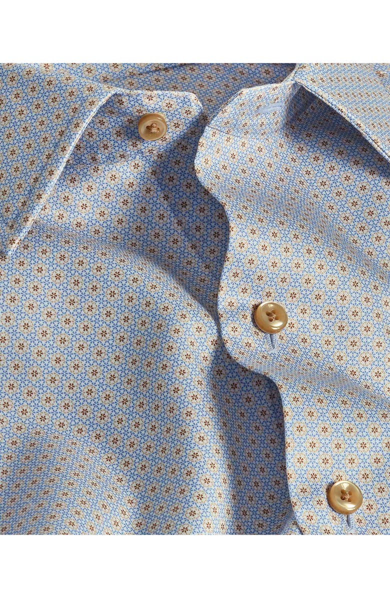 David Donahue Micro Geometric Print Sport Shirt, Alternate, color, 