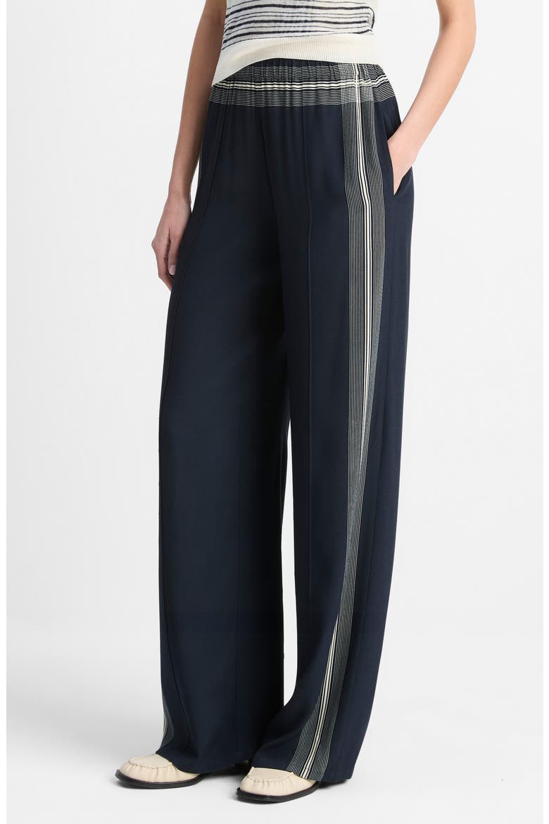 Placed Stripe Pull-On Pants, Main, color, COASTAL/PALE CANYON