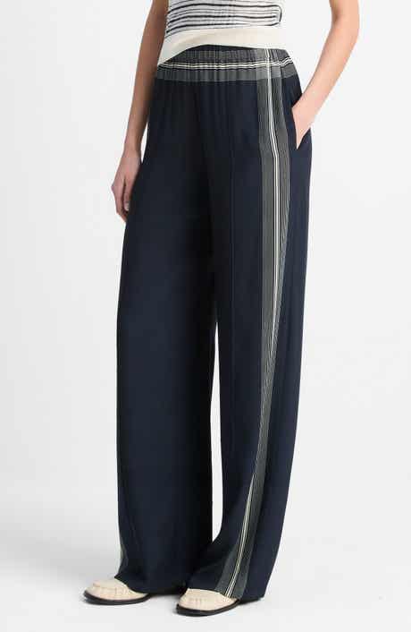 Vince Placed Stripe Pull-On Pants