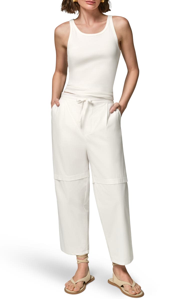Donna Karan New York Paper Poplin Pants, Alternate, color, Cream