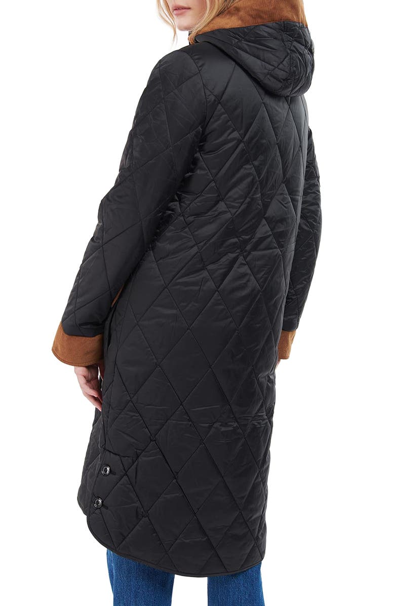 Barbour Mickley Quilted Hooded Longline Jacket, Alternate, color,