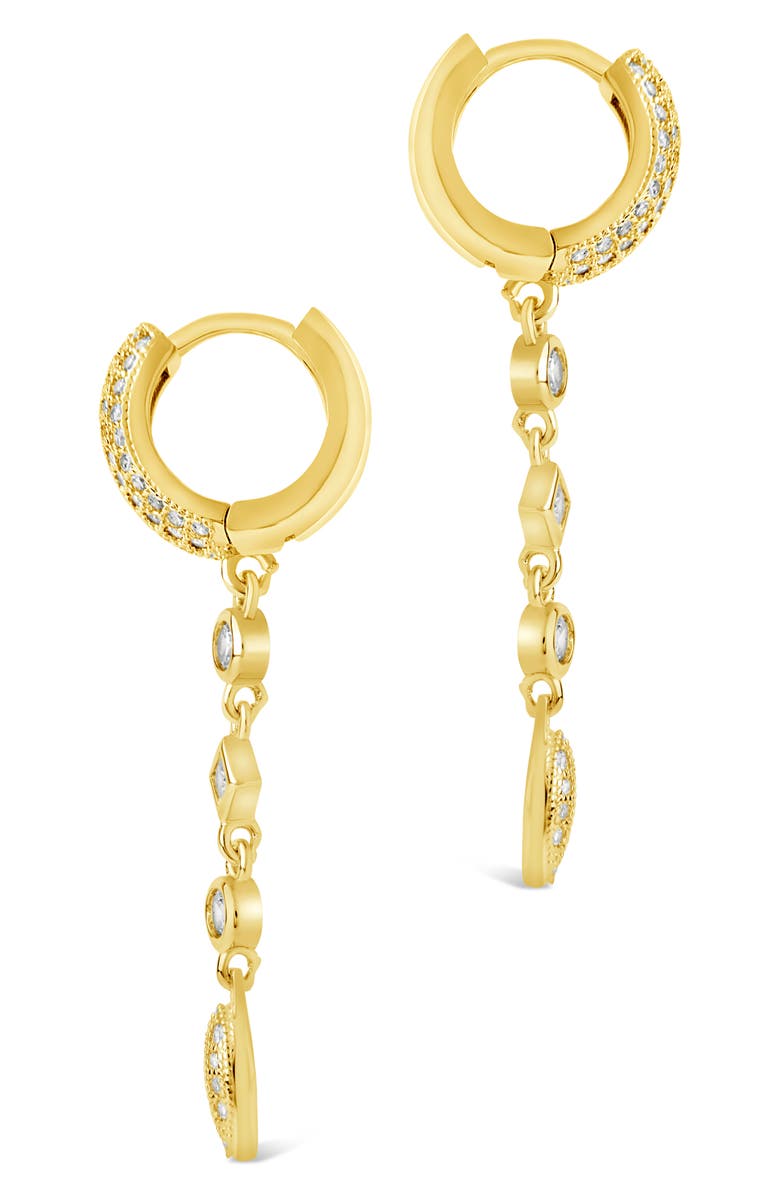 Sterling Forever Malin Drop Hoop Earrings, Alternate, color, Gold