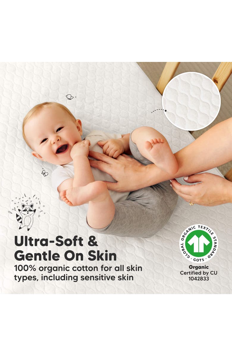 KeaBabies 1-Pack Mavy Protect+ Waterproof Crib Mattress Protector, Alternate, color, Soft White