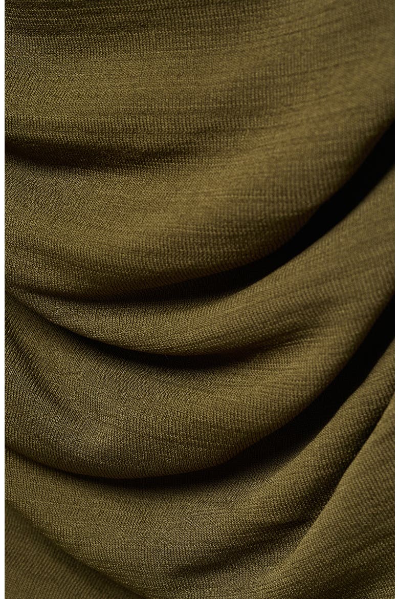 Glow Ruched Long Sleeve Minidress, Alternate, color, KHAKI GREEN