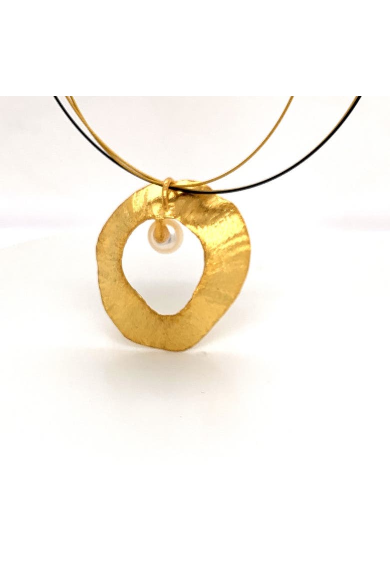 Sea & Moon Large Necklace, Sterling Silver with Gold Plate, Alternate, color, Gold Plated