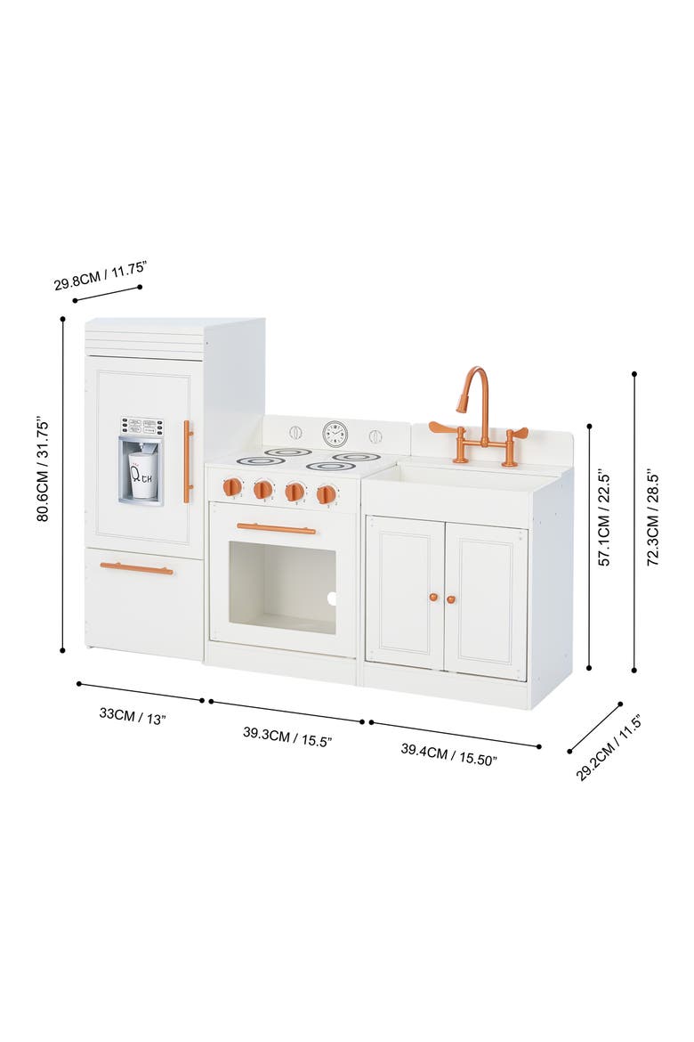 Little Chef Paris Classic Kitchen Playset, Alternate, color, WHITE / ROSE GOLD