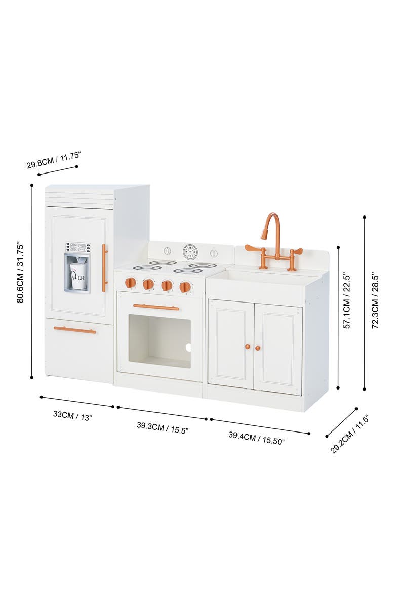 Teamson Kids Little Chef Paris Classic Kitchen Playset, Alternate, color, White / Rose Gold