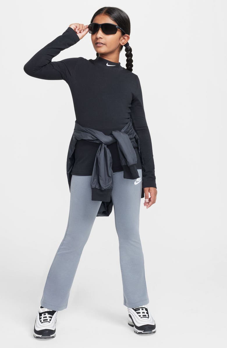 Nike Kids' Sportswear High Waist Flare Leggings, Alternate, color, Smoke Grey/ White