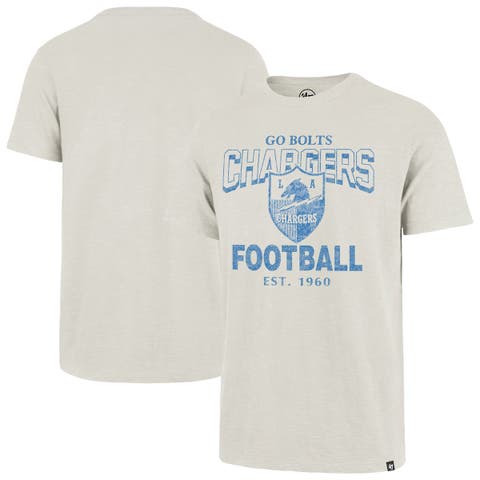 Men's '47  Natural Los Angeles Chargers Head On Scrum Slub T-Shirt
