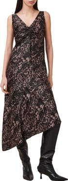 AllSaints Alexi Print Asymmetric Dress