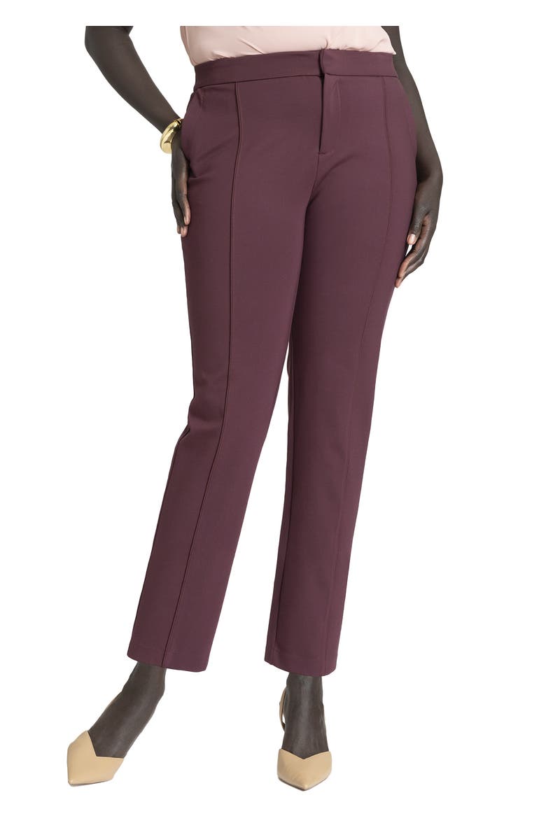 ELOQUII The Ultimate Stretch Slim Leg Pant, Main, color, Vineyard Wine