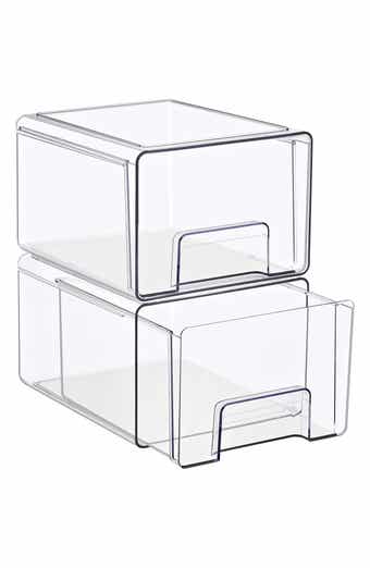 Set of 2 Large Stackable Storage Drawers