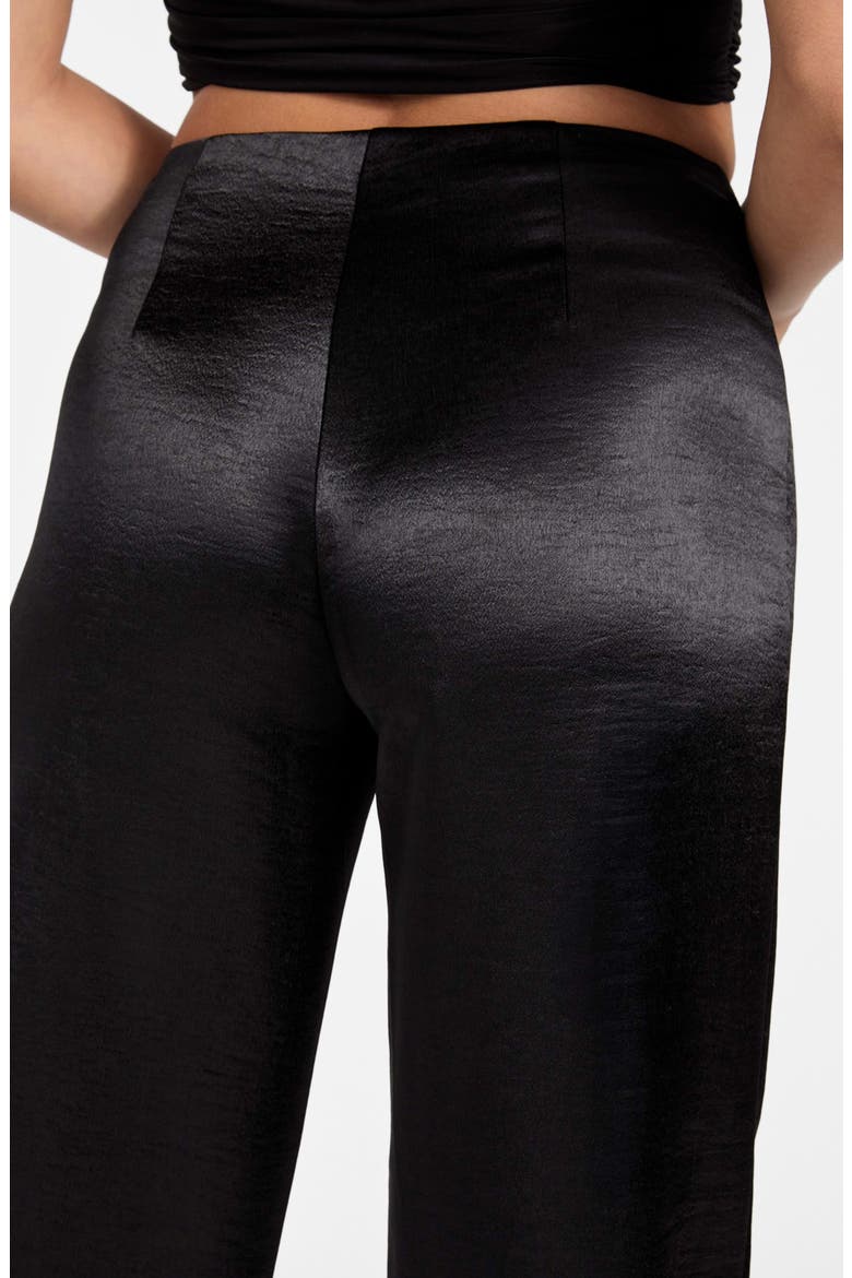Julie High Waist Satin Pants, Alternate, color, BLACK-BLACK